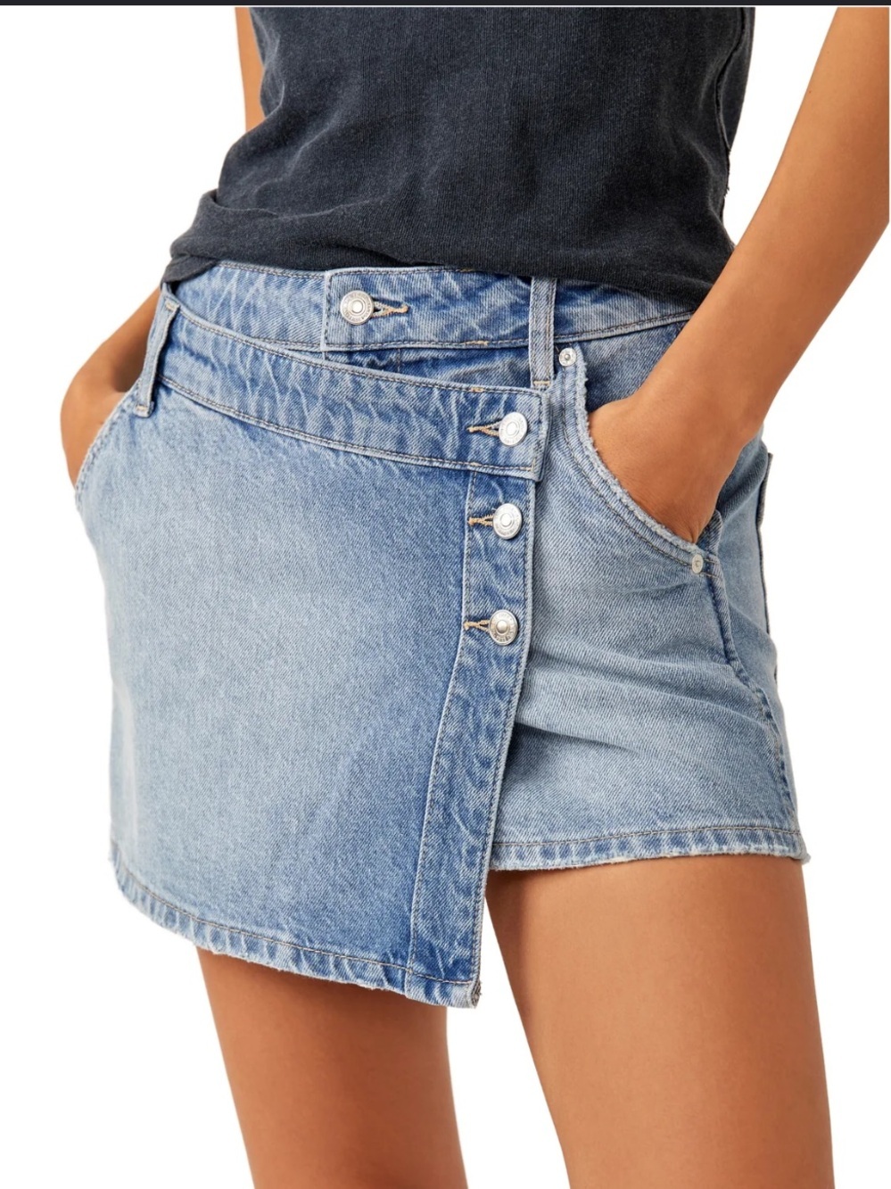 Free People Wynne denim skirt light blue 29